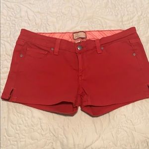 Size 27 Paige Jean Shorts in Red